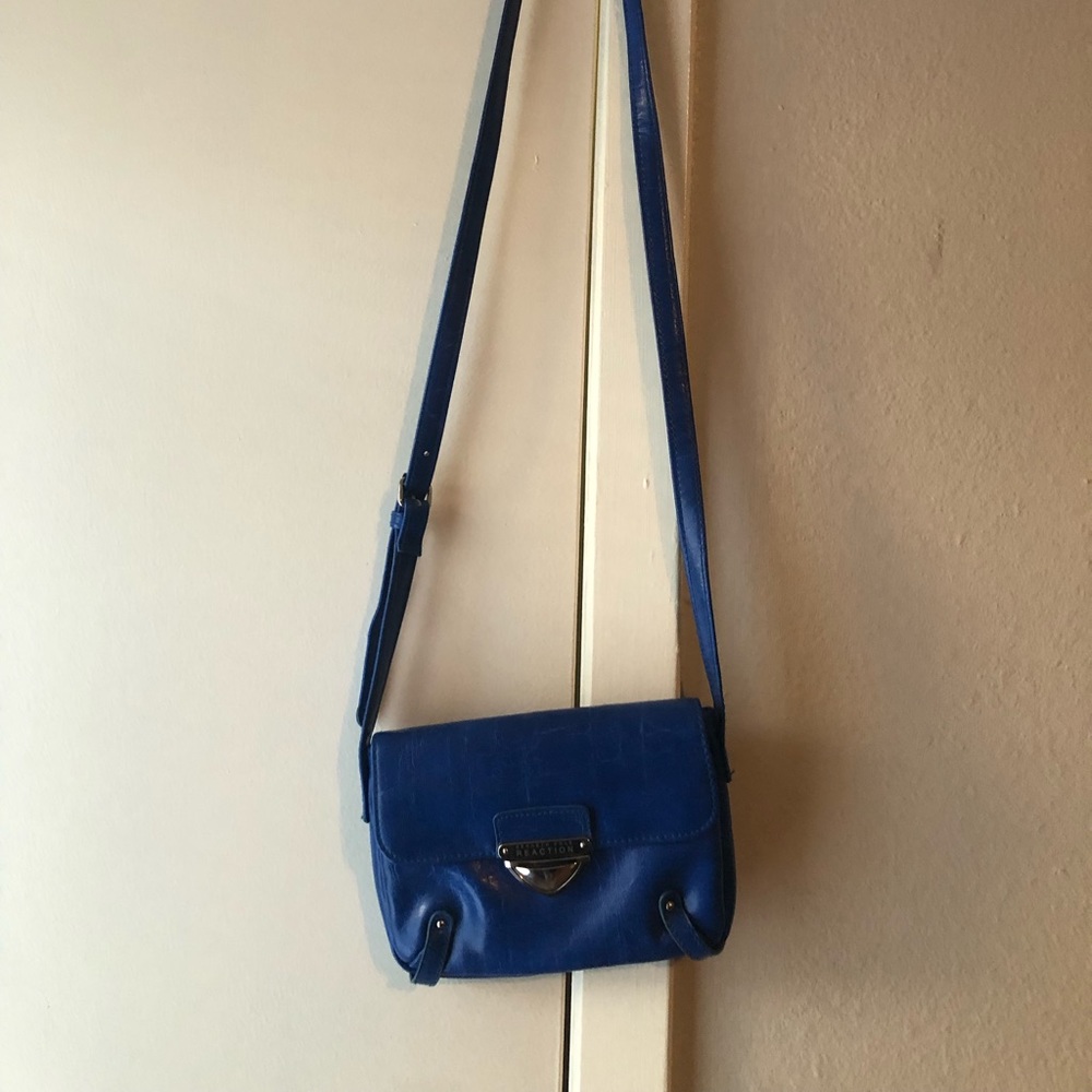 Blue leather Kenneth Cole Reaction crossbody